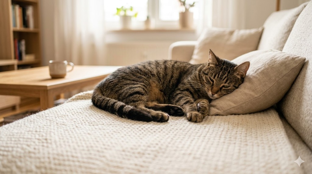 Chat détendu, accompagnement comportemental